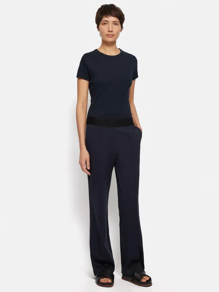 Jigsaw Ponte Trouser With Trim Detail Navy Women Trousers