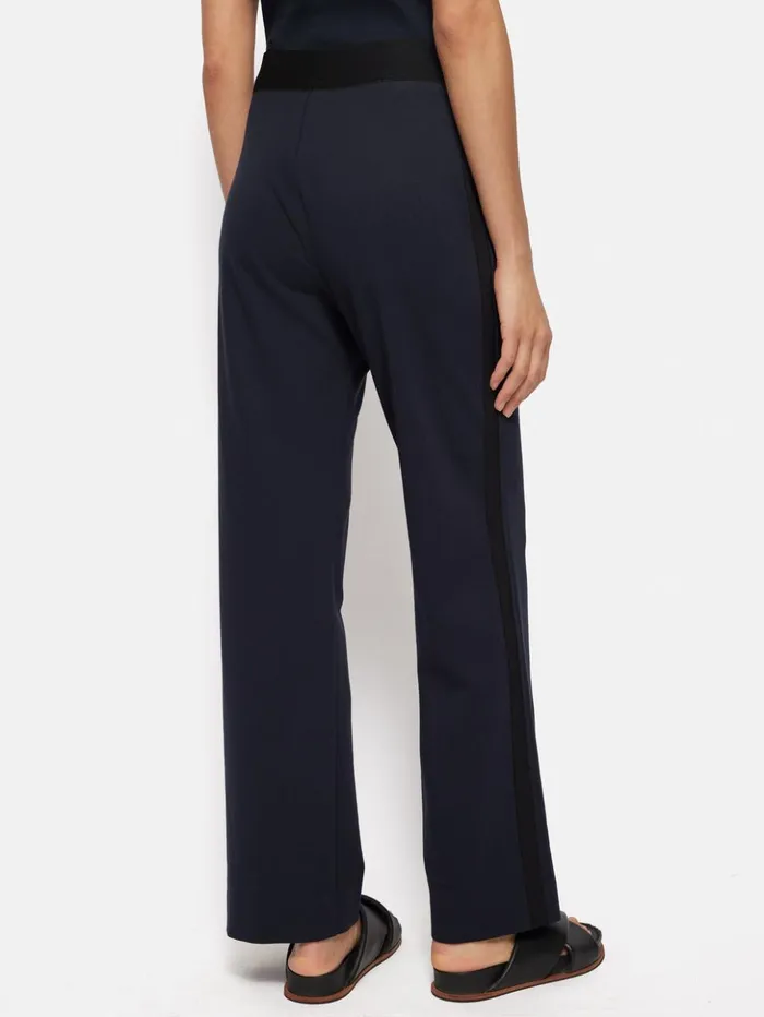 Jigsaw Ponte Trouser With Trim Detail Navy Women Trousers