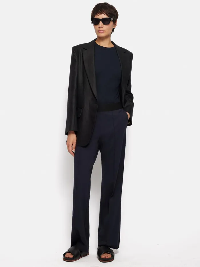 Jigsaw Ponte Trouser With Trim Detail Navy Women Trousers