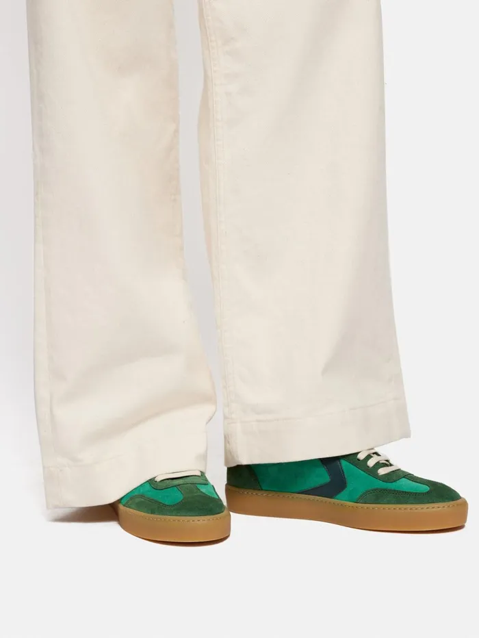 Jigsaw Portland Vintage Classic Trainer Green Women Flats