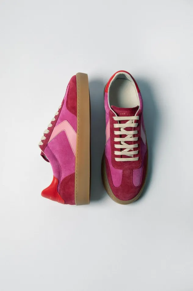 Jigsaw Portland Vintage Classic Trainer Pink Women Flats
