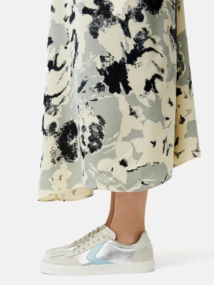 Jigsaw Portland Vintage Classic Trainer Silver Women Flats