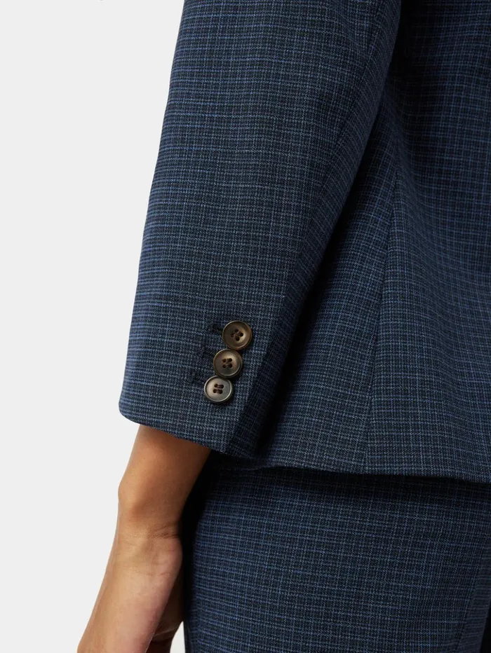 Jigsaw Portofino Brook Check Jacket Navy Women Coats and Jackets