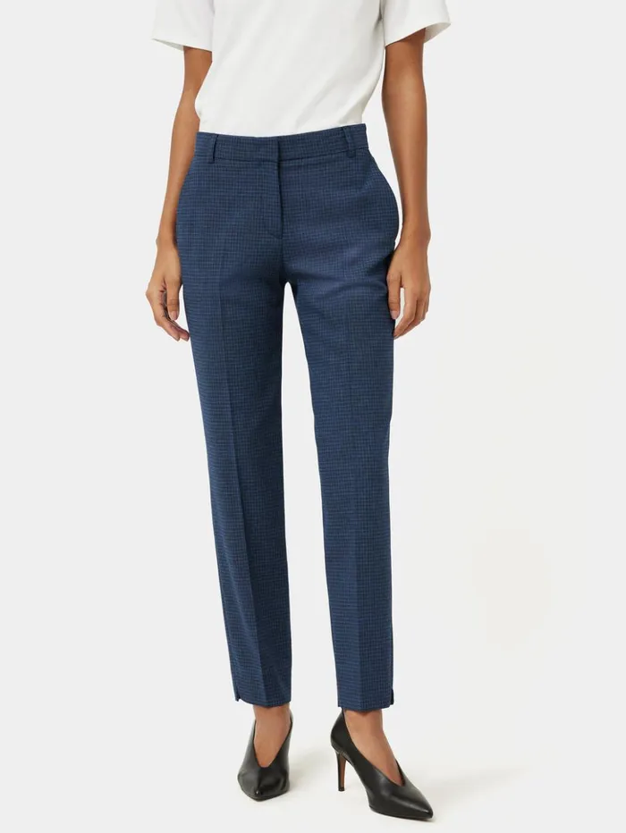 Jigsaw Portofino Palmer Check Trouser Navy Women Trousers
