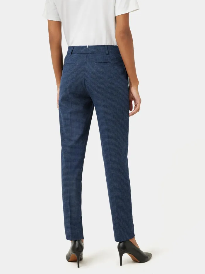 Jigsaw Portofino Palmer Check Trouser Navy Women Trousers