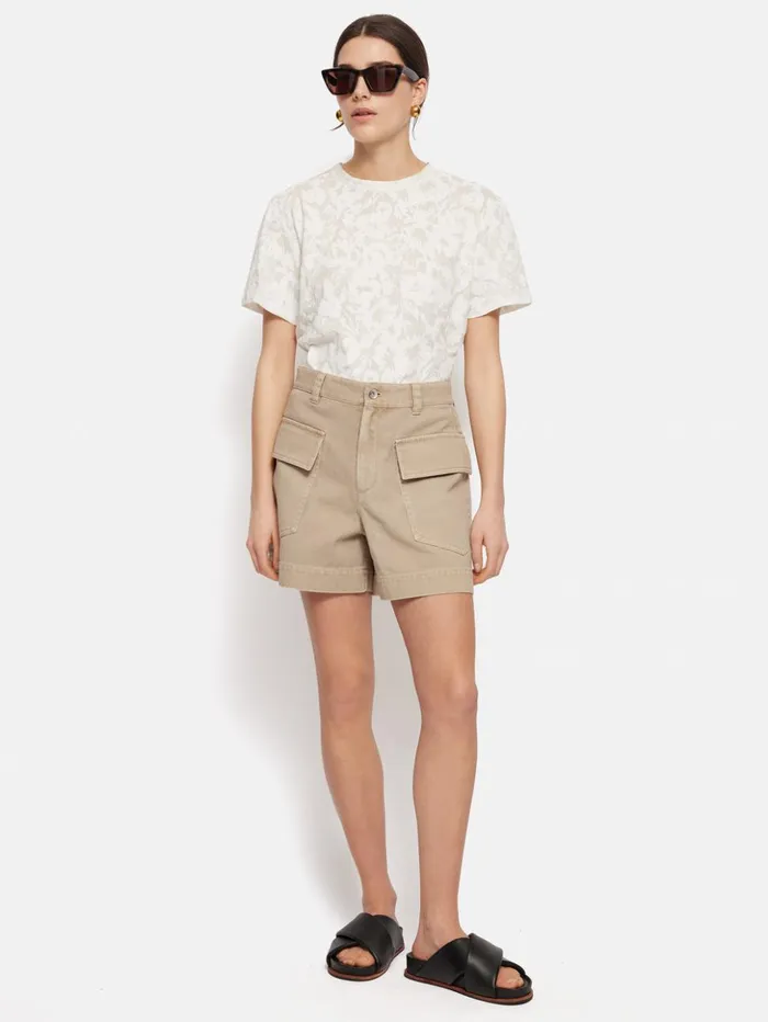 Jigsaw Printed Sheer Jersey Top White Women Shirts and Tops