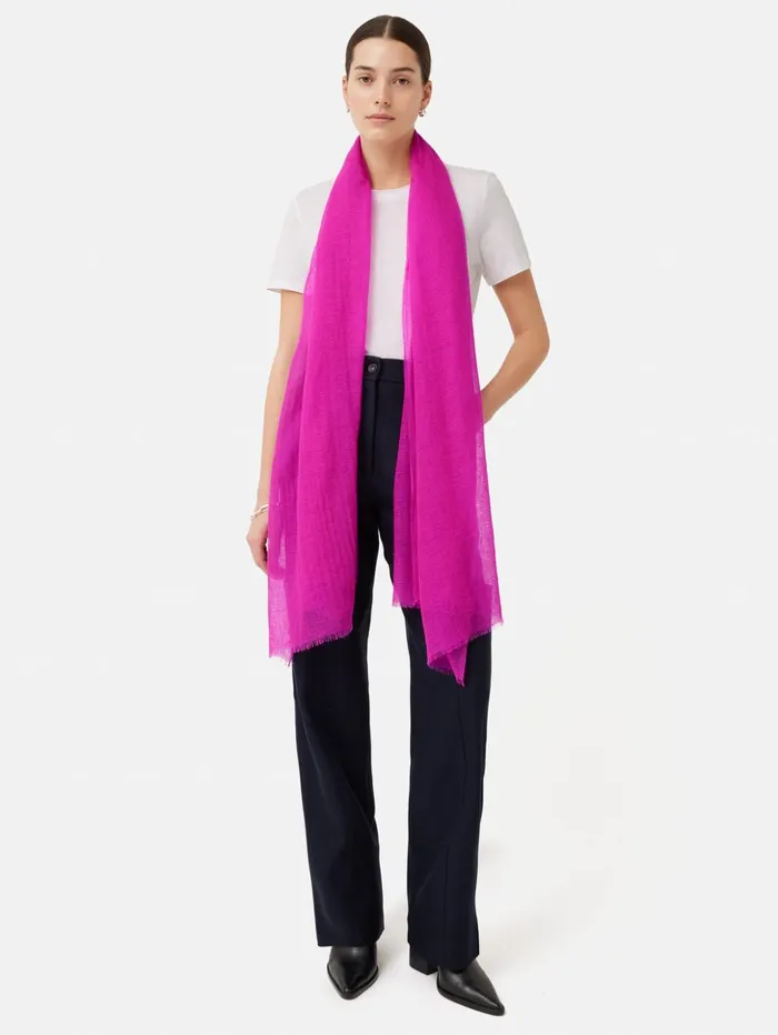 Jigsaw Pure Cashmere Gauze Scarf Pink Women Ponchos and Scarves