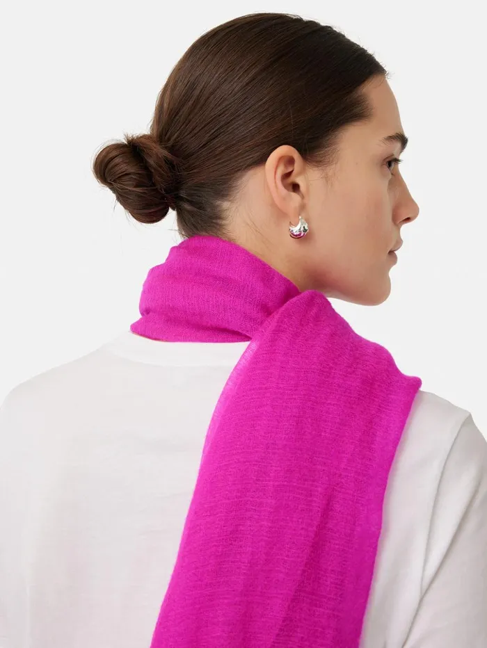 Jigsaw Pure Cashmere Gauze Scarf Pink Women Ponchos and Scarves