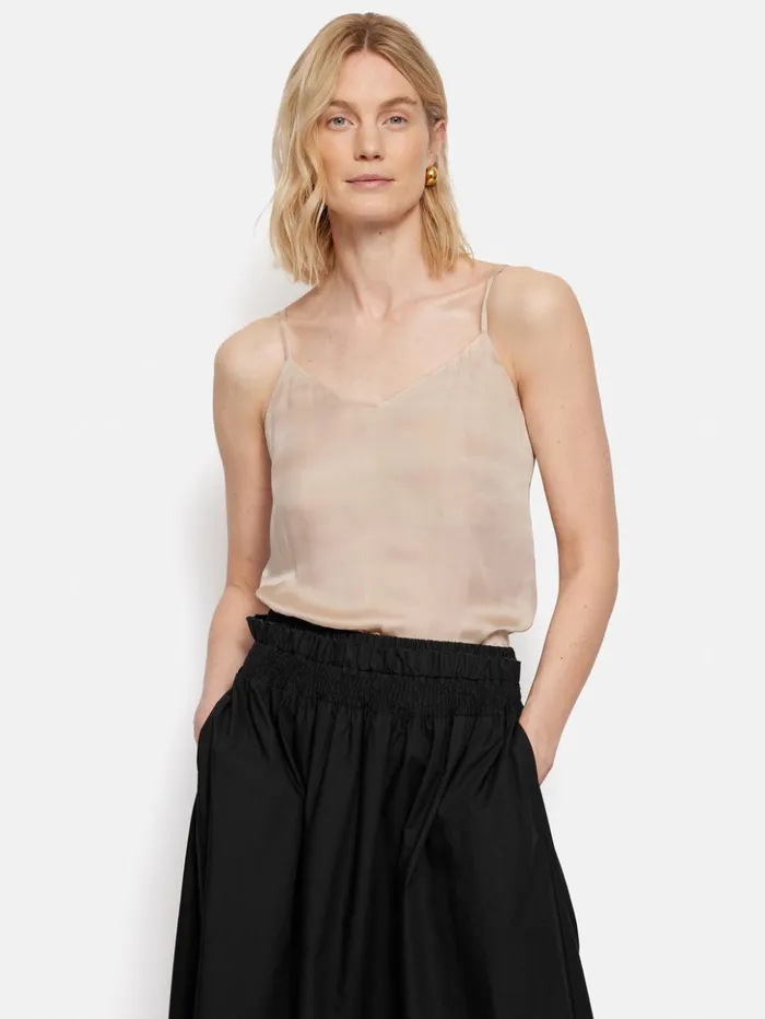 Jigsaw Recycled Satin Cami Cream Women Shirts and Tops