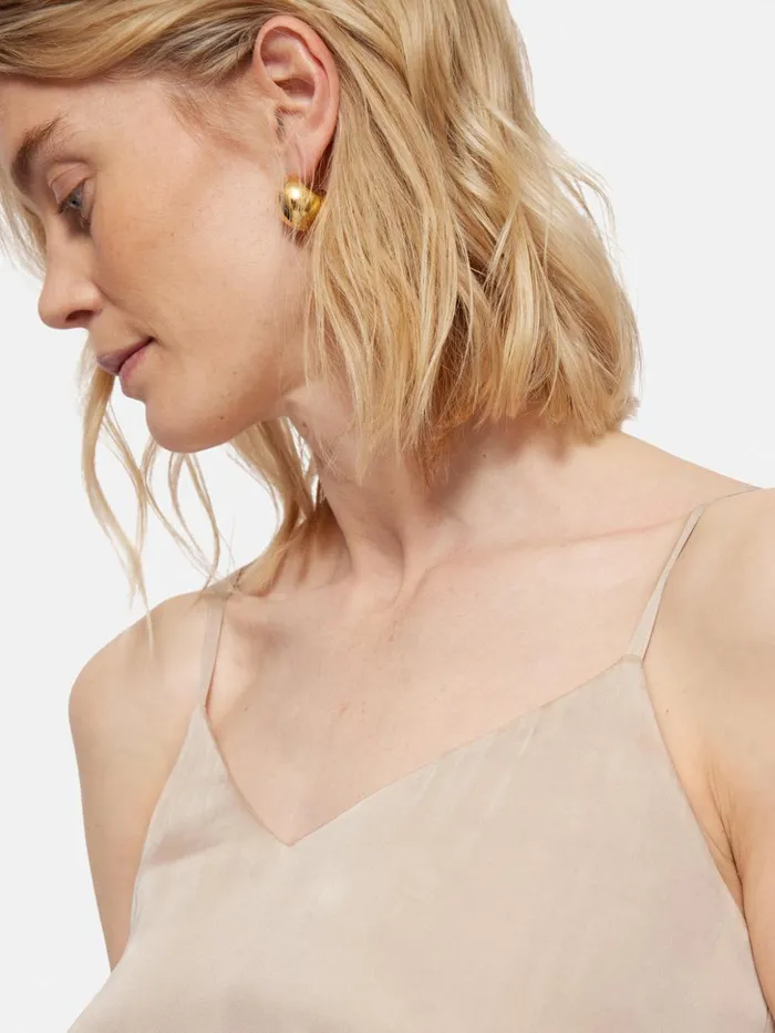 Jigsaw Recycled Satin Cami Cream Women Shirts and Tops