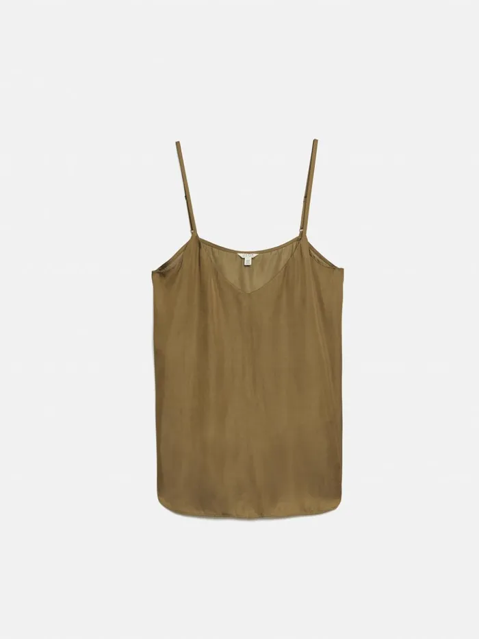 Jigsaw Recycled Satin Cami Khaki Women Shirts and Tops