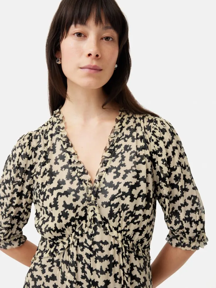 Jigsaw Reef Odyssey Crinkle Dress Monochrome Women Dresses and Jumpsuits