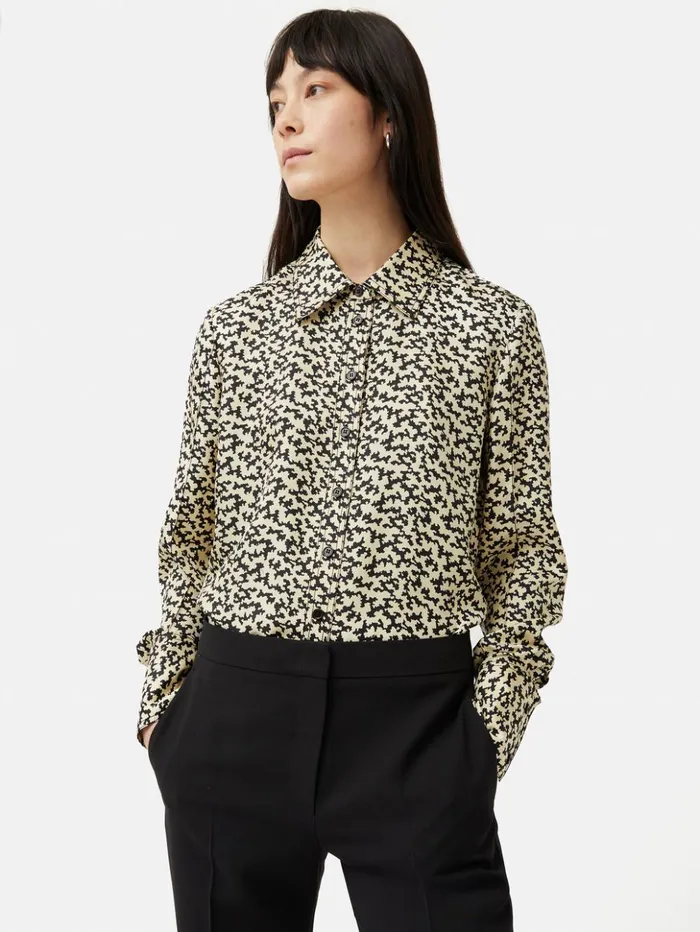 Jigsaw Reef Odyssy Silk Twill Shirt Monochrome Women Shirts and Tops