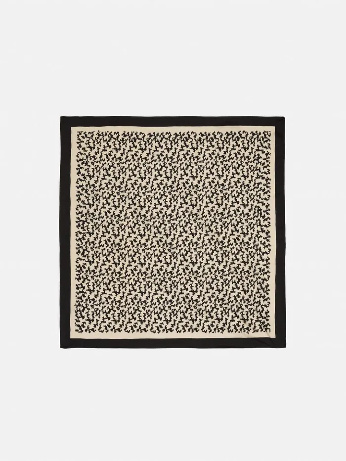 Jigsaw Reef Small Silk Twill Scarf Monochrome Women Ponchos and Scarves