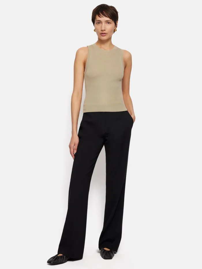 Jigsaw Rib Knitted Tank Neutral Women Shirts and Tops