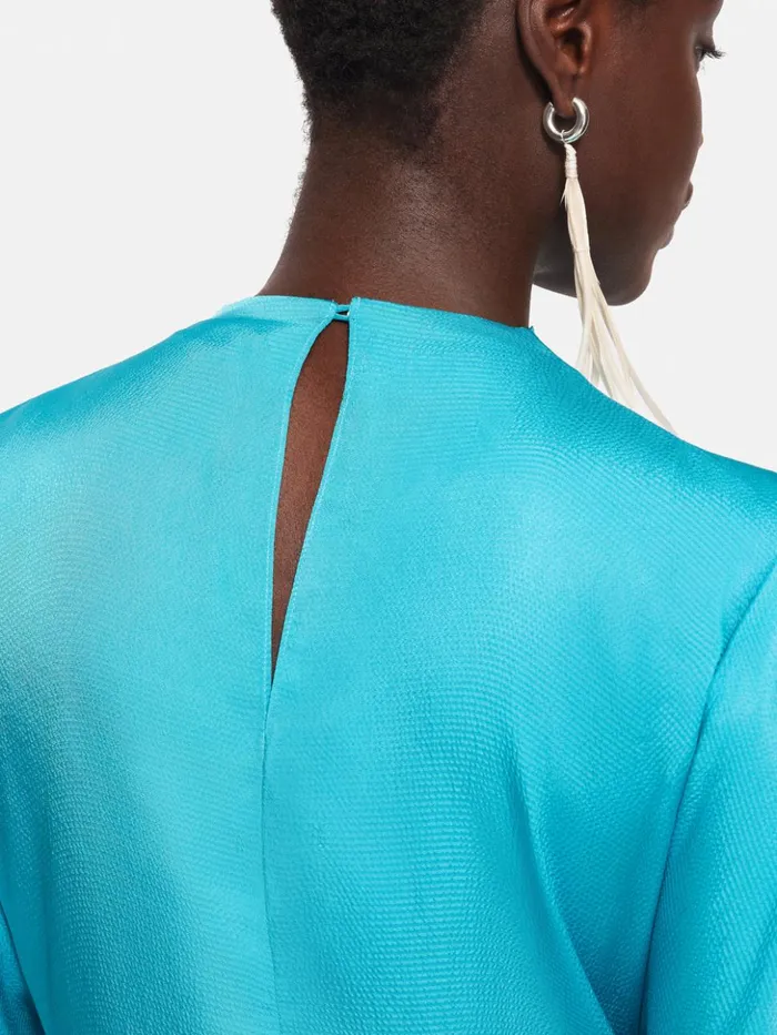 Jigsaw Roksanda Hammered Satin Top Blue Women Coords