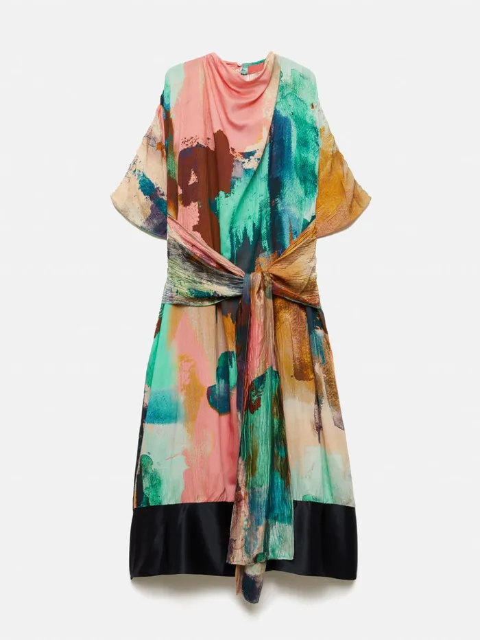 Jigsaw Roksanda Knotted Plisse Dress Multi Women Dresses and Jumpsuits