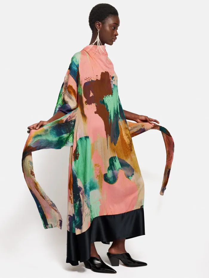 Jigsaw Roksanda Knotted Plisse Dress Multi Women Dresses and Jumpsuits