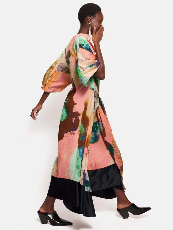 Jigsaw Roksanda Knotted Plisse Dress Multi Women Dresses and Jumpsuits