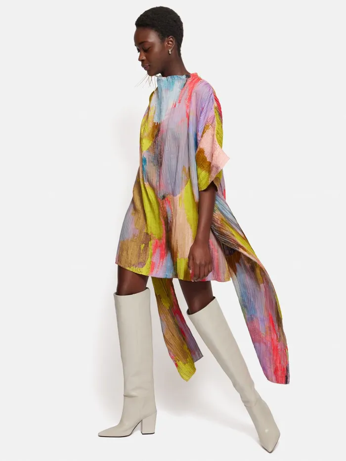 Jigsaw Roksanda Plisse Knotted Tabard Multi Women Dresses and Jumpsuits