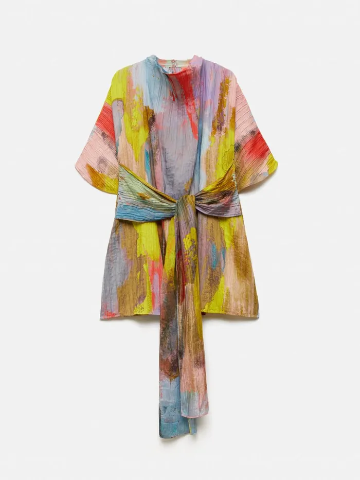 Jigsaw Roksanda Plisse Knotted Tabard Multi Women Dresses and Jumpsuits