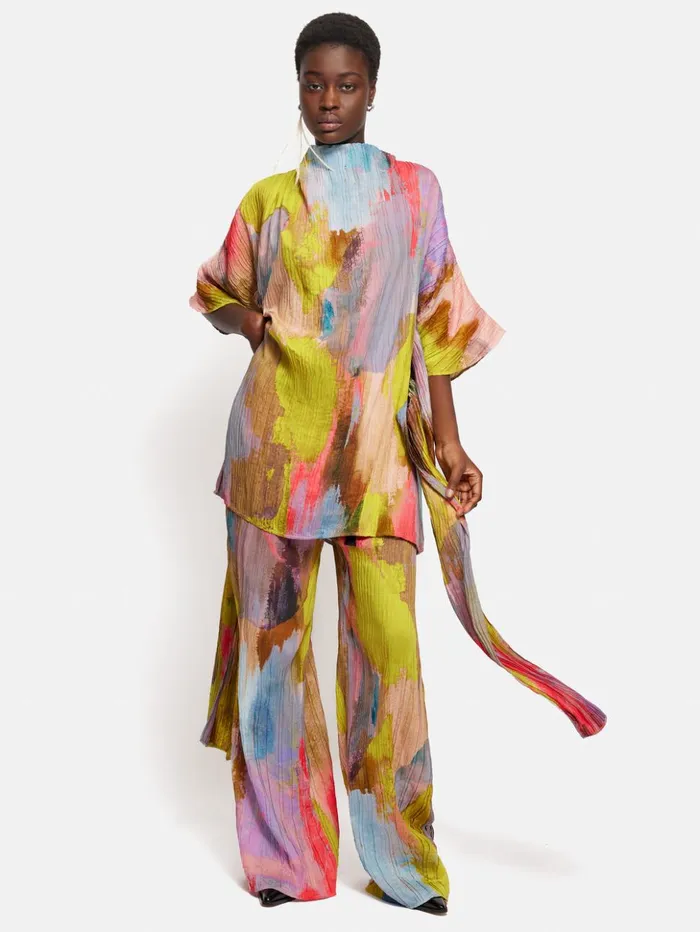 Jigsaw Roksanda Plisse Knotted Tabard Multi Women Dresses and Jumpsuits