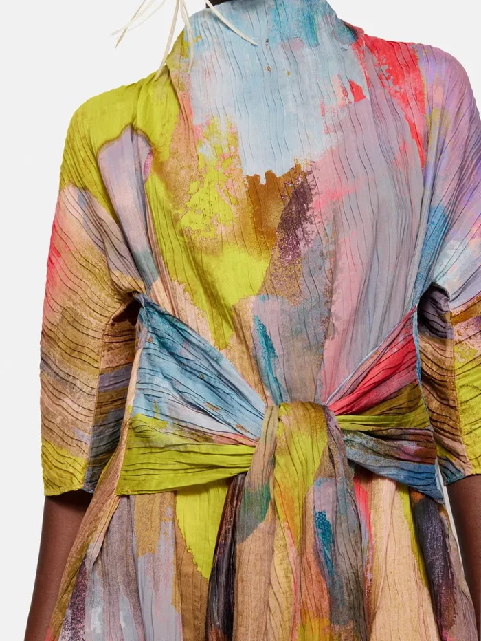 Jigsaw Roksanda Plisse Knotted Tabard Multi Women Shirts and Tops
