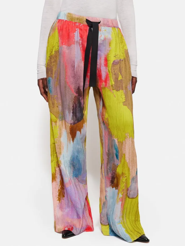 Jigsaw Roksanda Plisse Silk Trouser Multi Women Trousers
