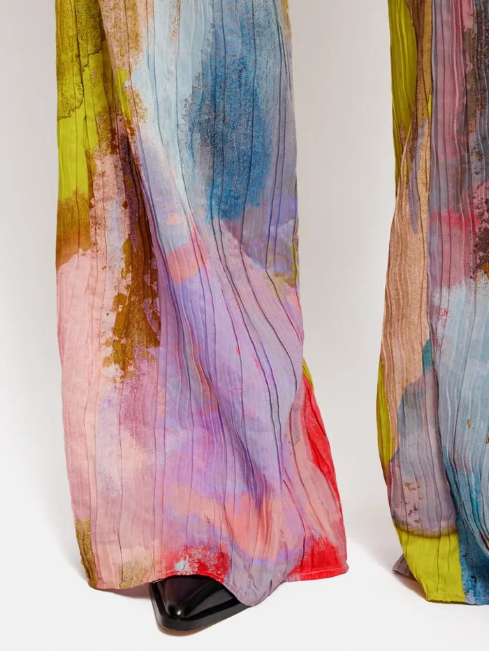 Jigsaw Roksanda Plisse Silk Trouser Multi Women Trousers