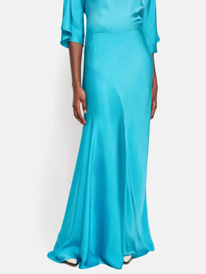 Jigsaw Roksanda Satin Maxi Skirt Blue Women Skirts