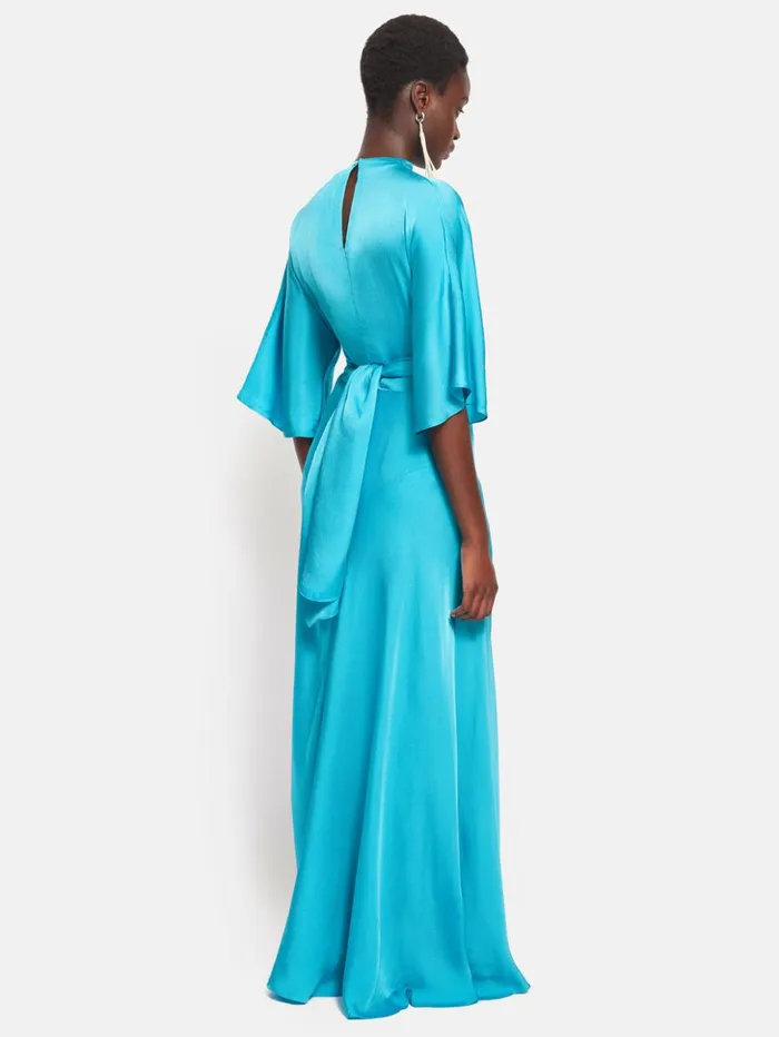 Jigsaw Roksanda Satin Maxi Skirt Blue Women Skirts