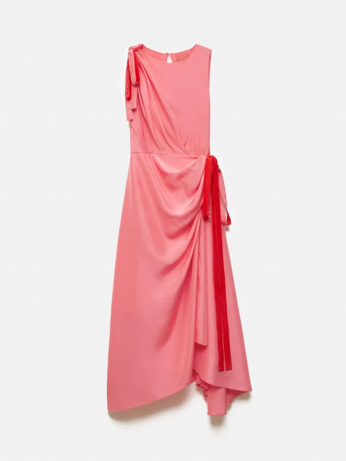 Jigsaw Roksanda Silk Bow Dress Pink Women Dresses and Jumpsuits