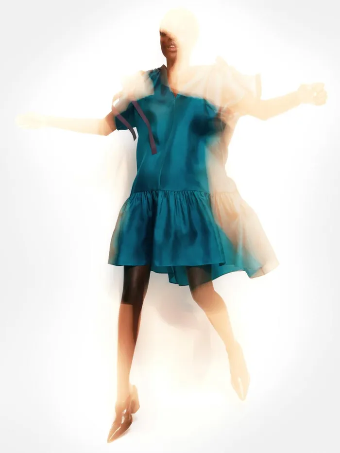Jigsaw Roksanda Silk Gazar Dress Teal Women Dresses and Jumpsuits