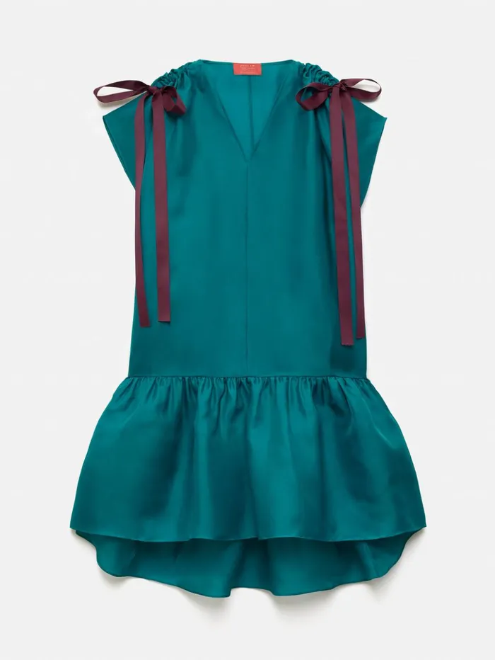 Jigsaw Roksanda Silk Gazar Dress Teal Women Dresses and Jumpsuits