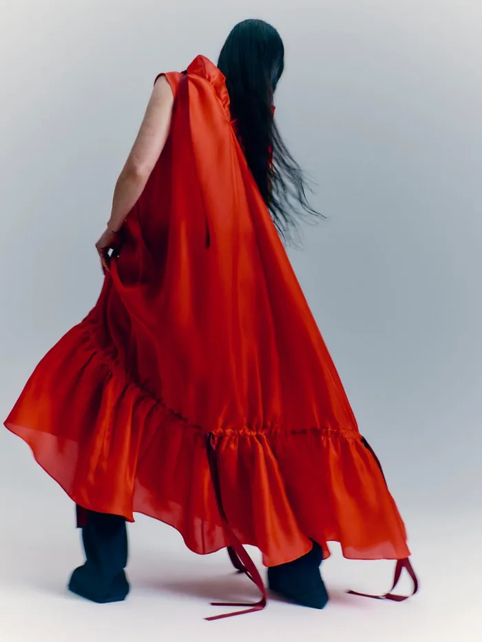 Jigsaw Roksanda Silk Gazar Maxi Dress Red Women Dresses and Jumpsuits