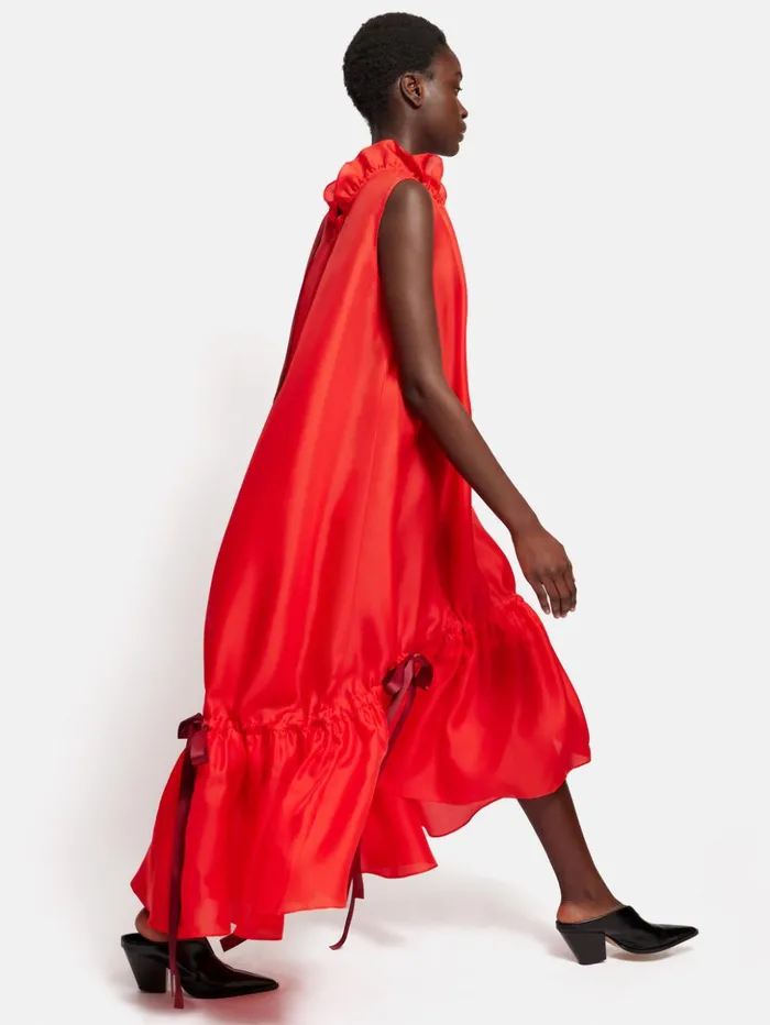 Jigsaw Roksanda Silk Gazar Maxi Dress Red Women Dresses and Jumpsuits