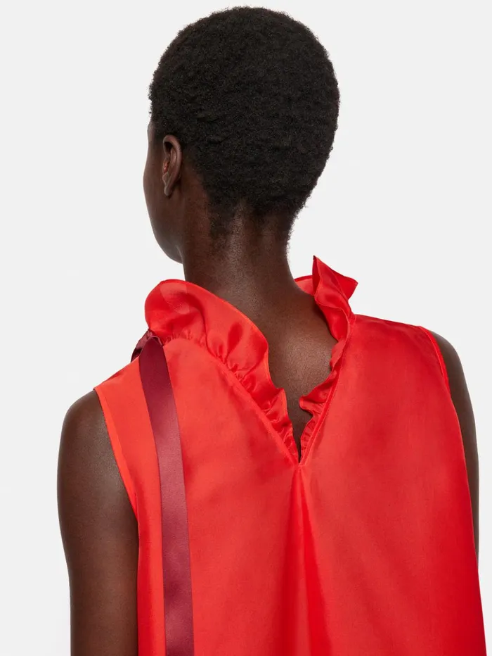 Jigsaw Roksanda Silk Gazar Maxi Dress Red Women Dresses and Jumpsuits