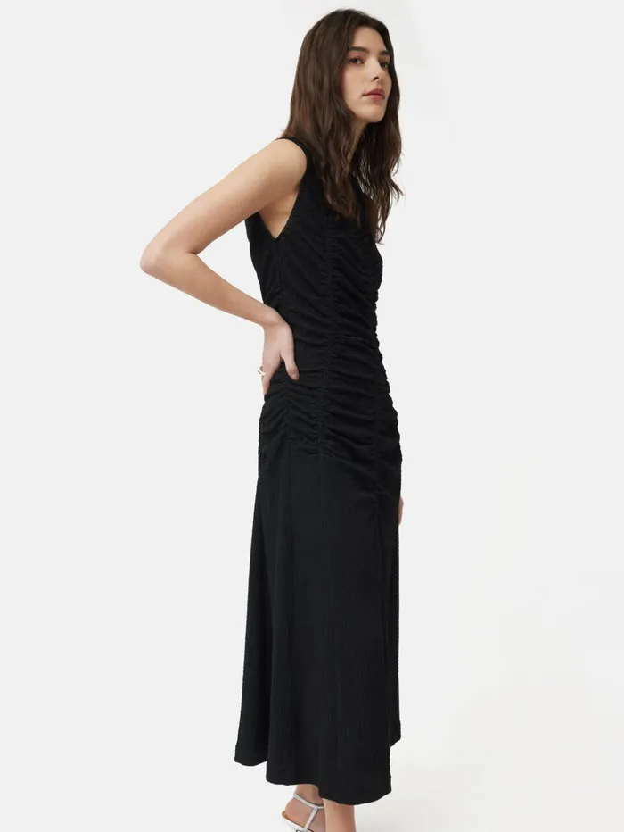 Jigsaw Ruched Jersey Dress Black Women Dresses and Jumpsuits