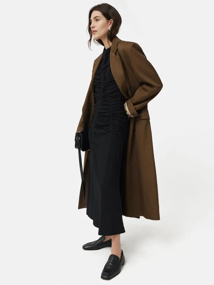 Jigsaw Ruched Jersey Dress Black Women Dresses and Jumpsuits