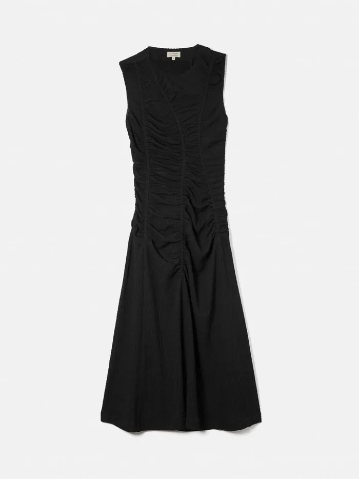 Jigsaw Ruched Jersey Dress Black Women Dresses and Jumpsuits