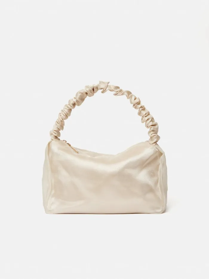 Jigsaw Ruched Organza Mini Bag Cream Women Bags