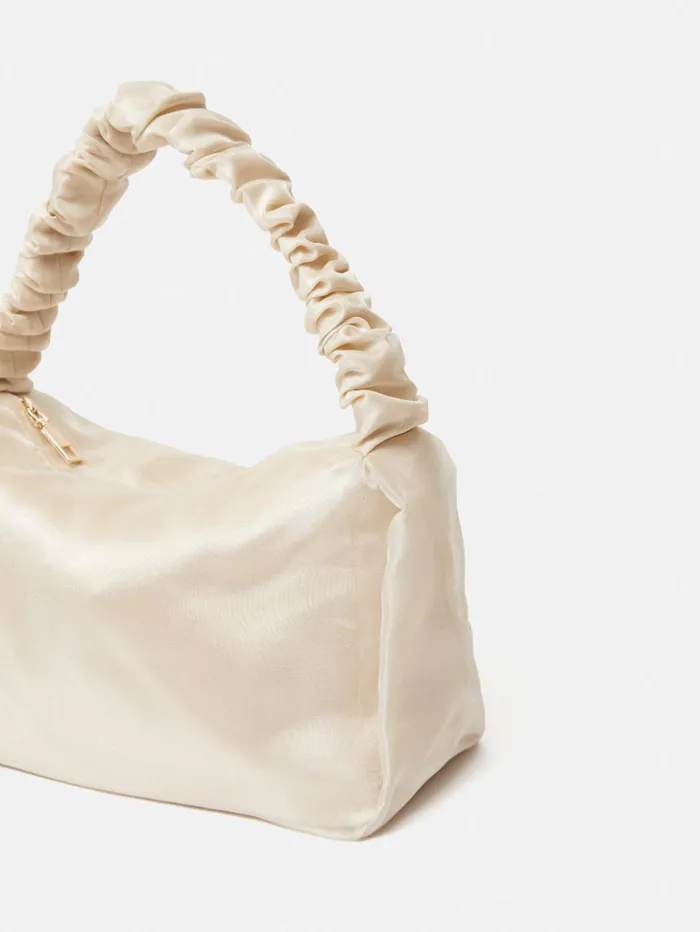 Jigsaw Ruched Organza Mini Bag Cream Women Bags