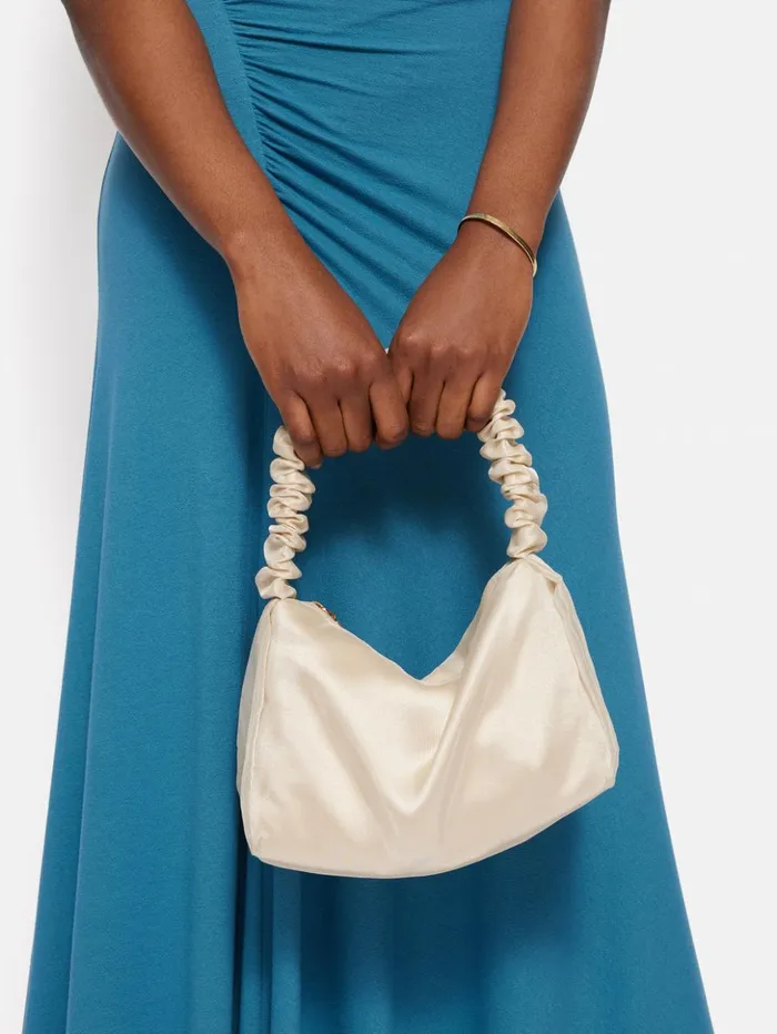 Jigsaw Ruched Organza Mini Bag Cream Women Bags