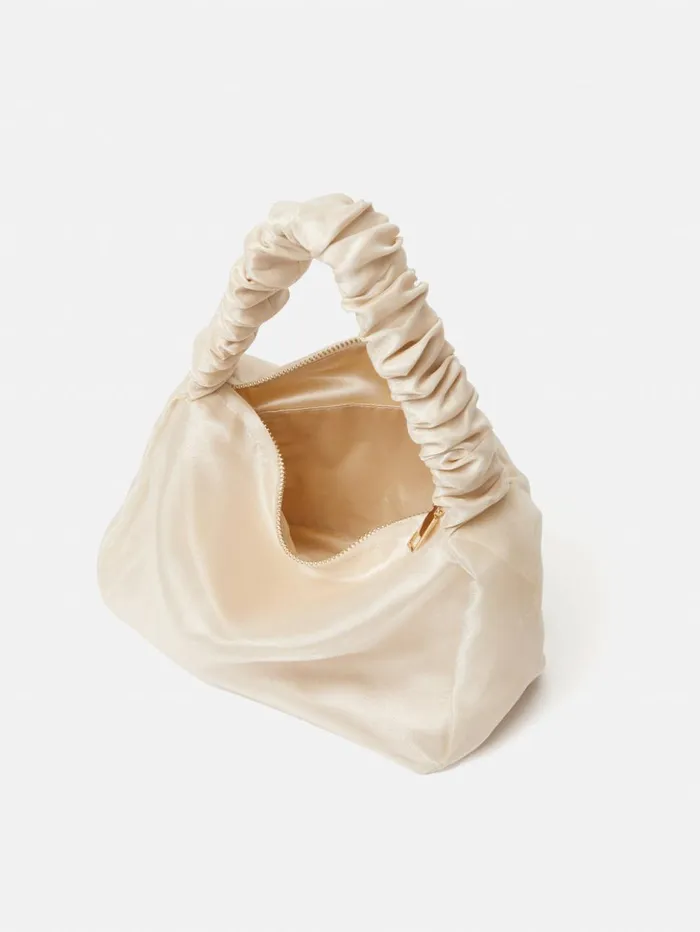 Jigsaw Ruched Organza Mini Bag Cream Women Bags