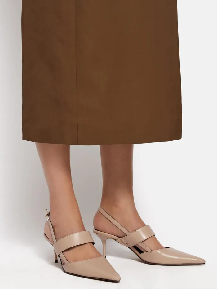 Jigsaw Russo Kitten Heel Beige Women Heels