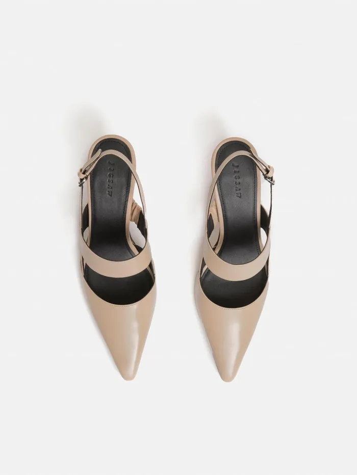 Jigsaw Russo Kitten Heel Beige Women Heels
