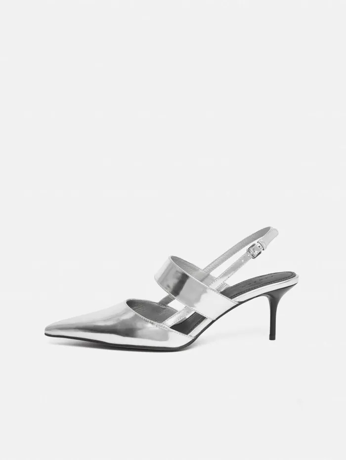 Jigsaw Russo Kitten Heel Silver Women Heels