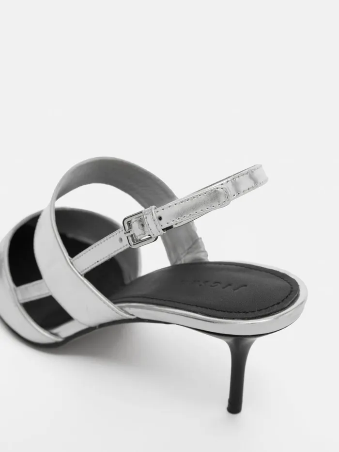 Jigsaw Russo Kitten Heel Silver Women Heels