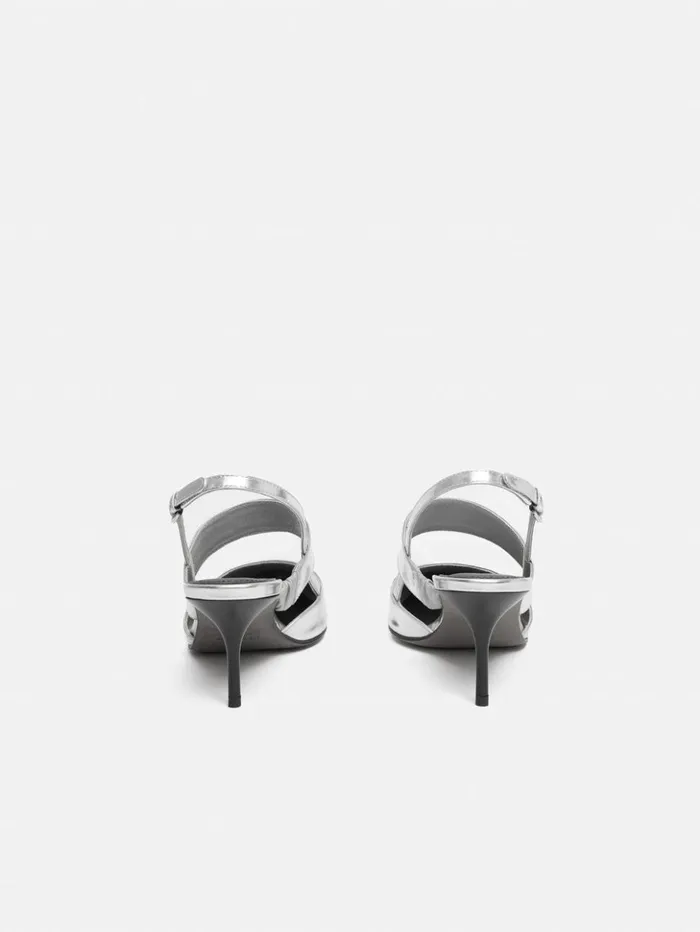 Jigsaw Russo Kitten Heel Silver Women Heels