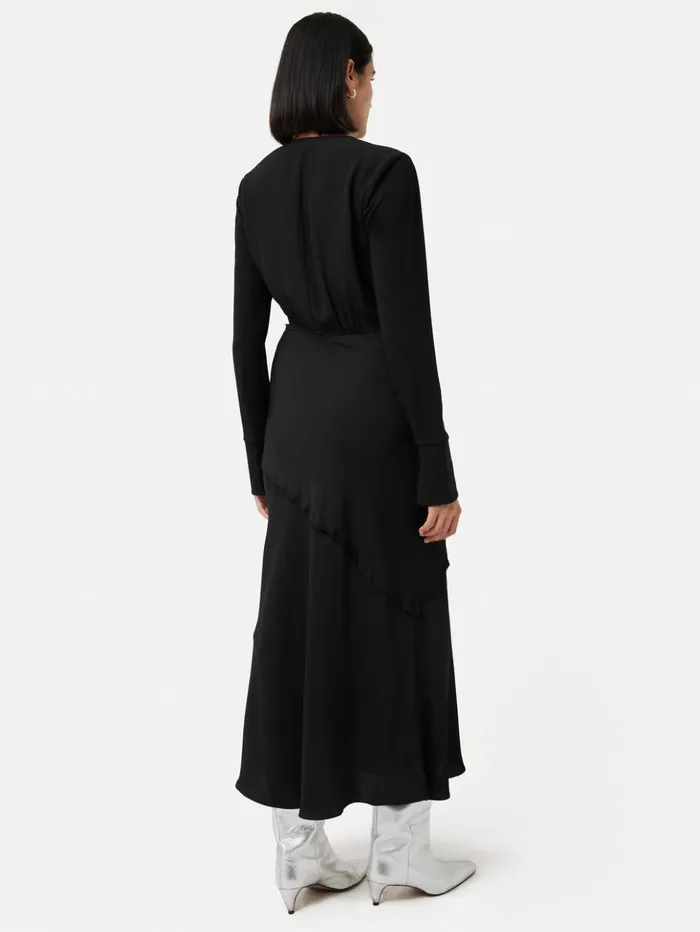 Jigsaw Satin Back Crepe Dress Black Women Dresses and Jumpsuits